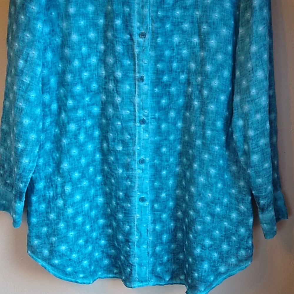 Soft Surrounding Long Line Tunic Button Front Shi… - image 3